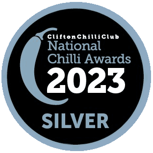 Silver Badge of Clifton Chilli Club National Chili Awards in the year 2023