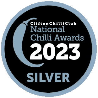 Silver Badge of Clifton Chilli Club National Chili Awards in the year 2023