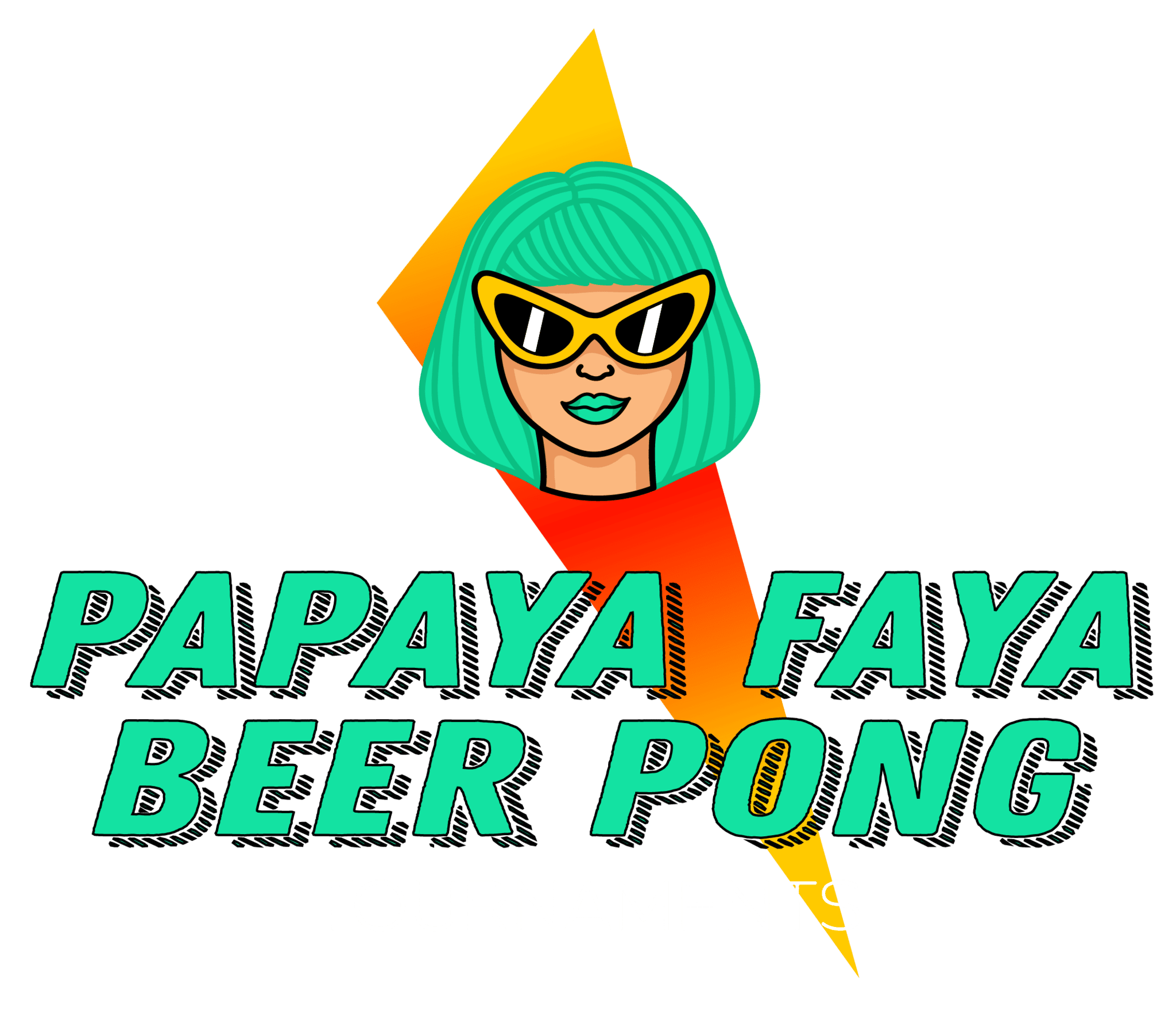 Papaya Faya Beer Pong Tournament white letter